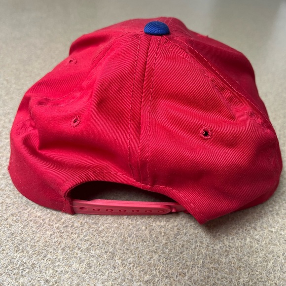 Vintage 90s Philadelphia Phillies Baseball Snapback Red Cap - Picture 4 of 8